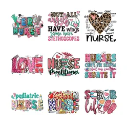 Medical Theme Word Thermal Transfer Sticker Fusible Iron On Patches For Boy Girl Clothing T21586