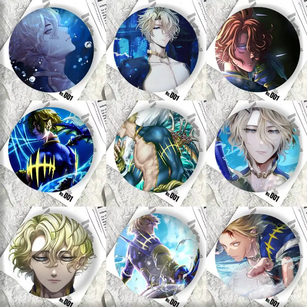 Anime R-Record of R-Ragnarok Poseidon Badge Tinplate DIY Backpack Clothing Accessories Jewelry Pins