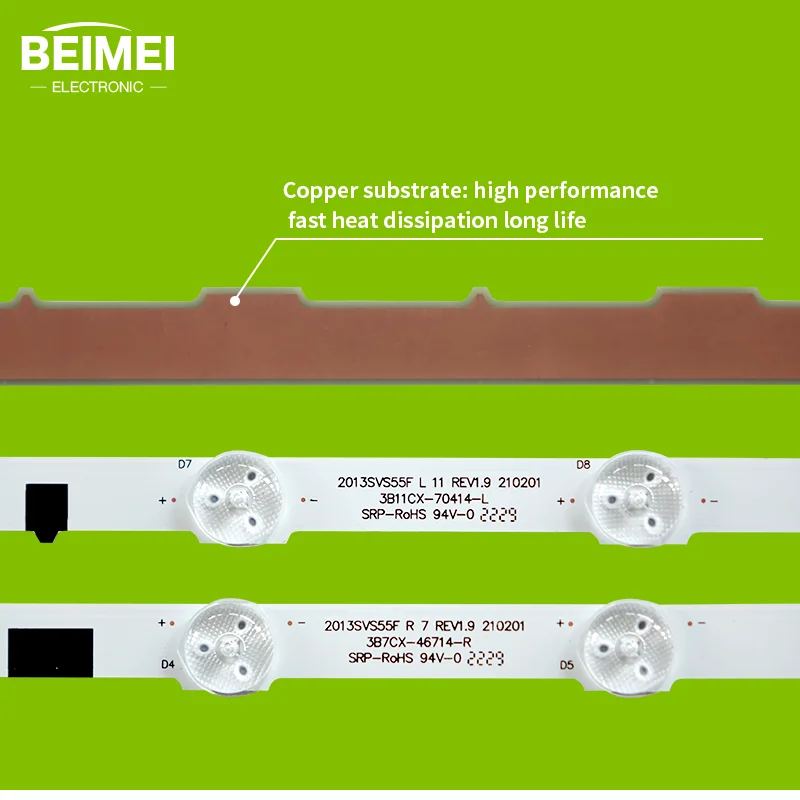 Tv Led Backlight Strip 2013svs55f L 11 Rev1.9 210201 2013svs55f R 7 Rev1.9 210201 Voor Sansung 55Inch 11 7led 3V 10 Paren/set