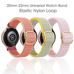 20 mm 22 mm band elastische nylon lus voor Samsung Galaxy Watch 4/klassiek/2/3/actief 45 mm/46 mm/42 mm Gear S3 Huawei GT 2 2e Pro band