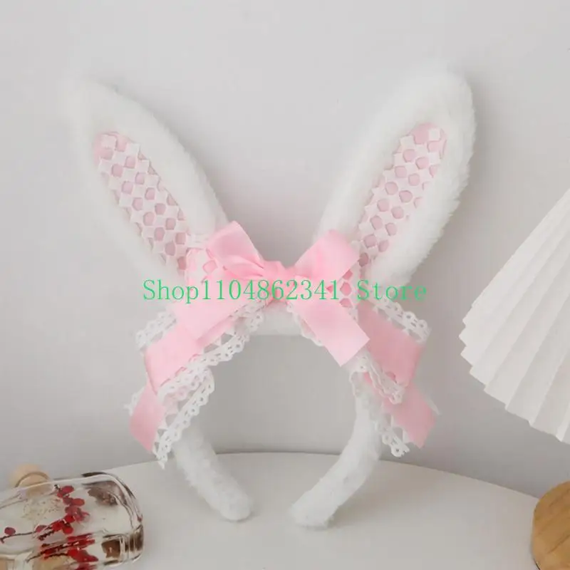 

652F Girl Ribbon Fun Hairbands Ribbon Furry Hair Hoop for Photo Studio Photo Props