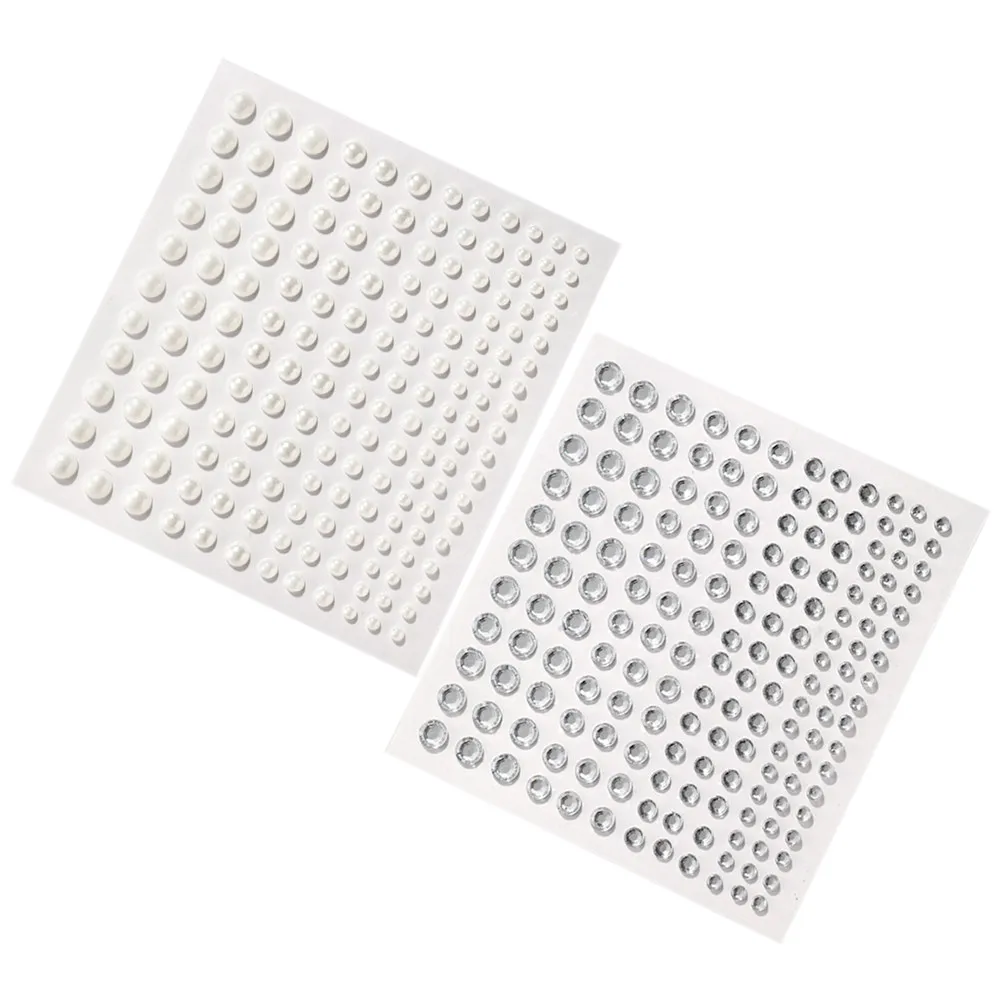 1Set Pearl Stickers Rhinestone Self-Adhesive Strong Adhesive Facial Embellishments DIY Makeup Decals