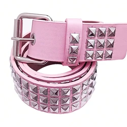 Pink Y2K Punk Goth Rivet Belt with Studded for Womens Girls Cute Punk Accessories
