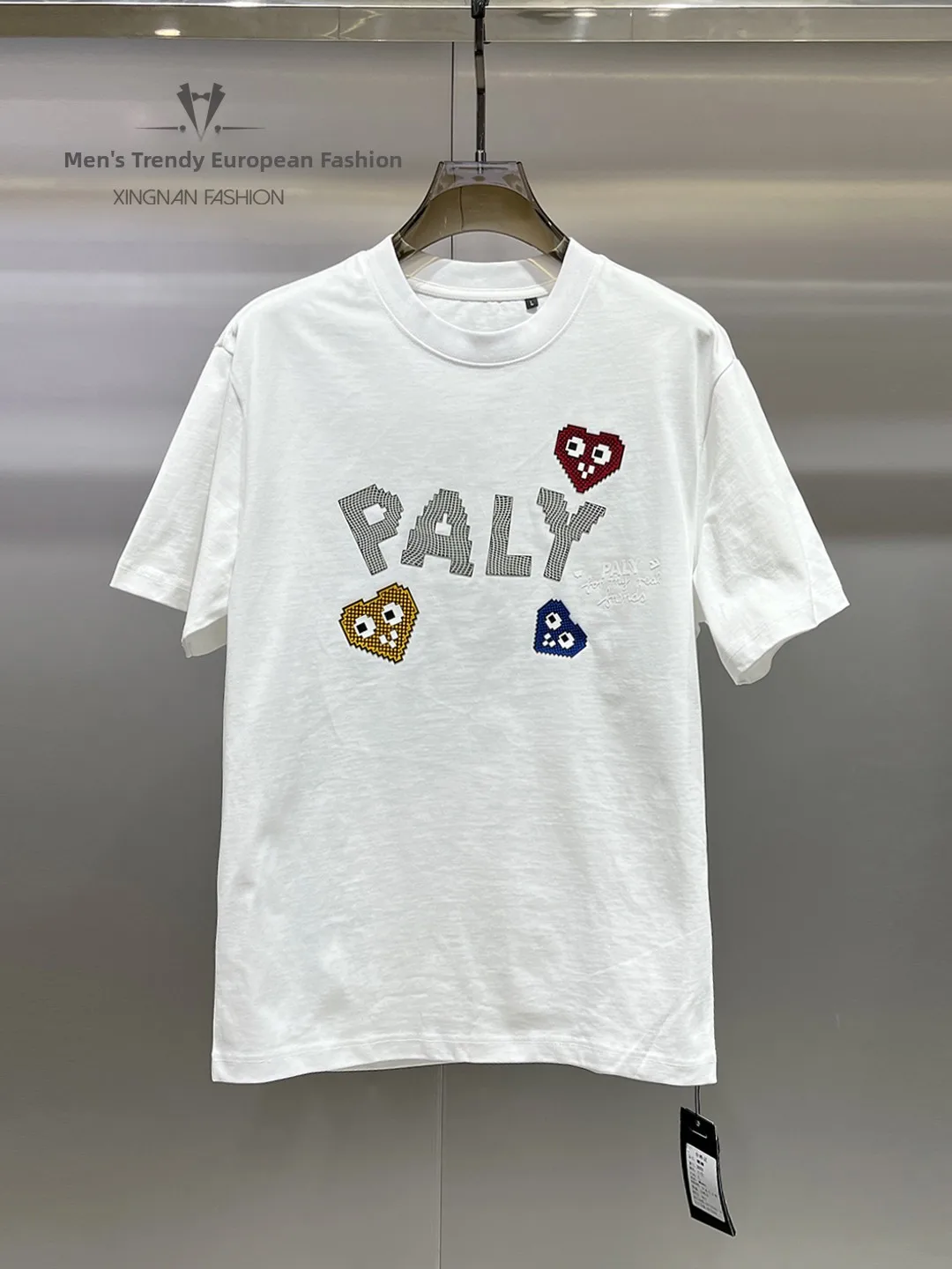 

Faionable round Ne ort Sve T-irt Men's Personalized Print Casual Loose Fit Cotton Summer Trendy f Sve irt