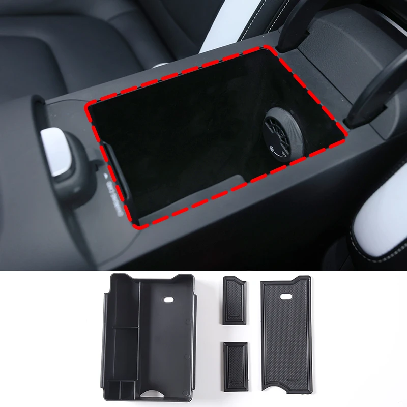 

For Benz Smart Genie 1 2022 Car Styling ABS Black Armrest Box Storage Box Car Interior Accessories