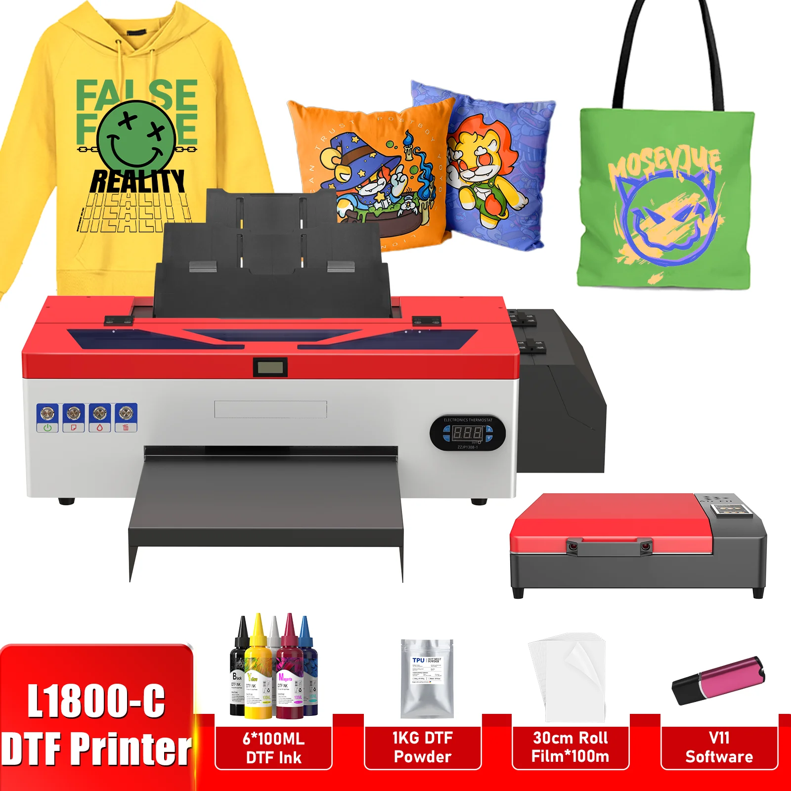 

L1800 DTF Printer A3 impresora dtf Directly To Film heat transfe t shirt printing machine A3 with DTF Oven For all fabric print