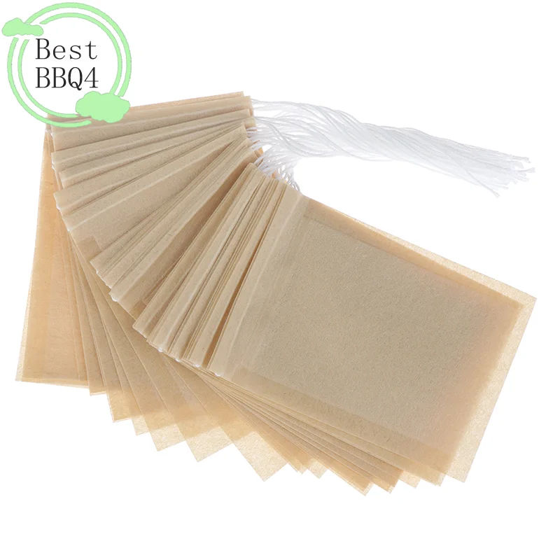 (BBQ4)100Pc/lot Disposable Teabag Empty Scented Tea Bag With String Heal Seal Filter Paper For Herb Loose Tea Kitchen Tool