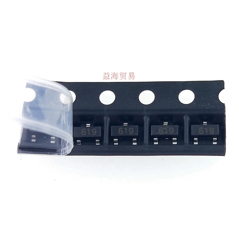 100PCS/LOT NEW ORIGINAL FMMT619TA silkscreen 619 MMT619 Bipolar Junction Transistor SOT-23