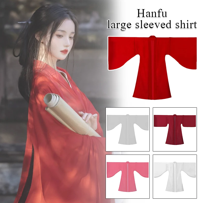 Cárdigan Hanfu chino antiguo de manga grande, capa, camisa de tul, gasa de la dinastía Tang, ropa de baile folclórico, disfraz de escenario de