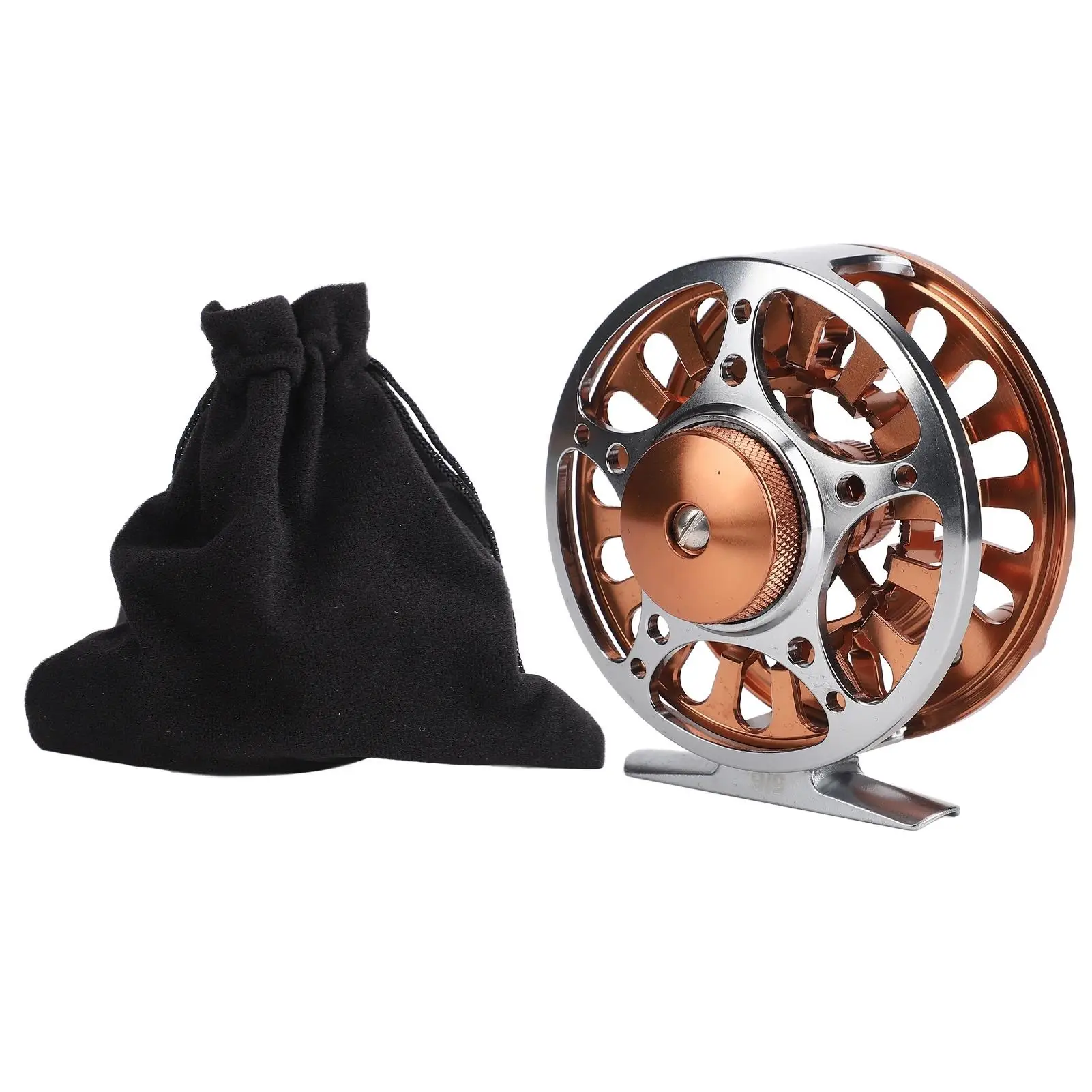 

Aluminium Alloy Fly Fishing Reel with Instant Brake & Center Brake System, Includes Storage Bag for outdoor Use