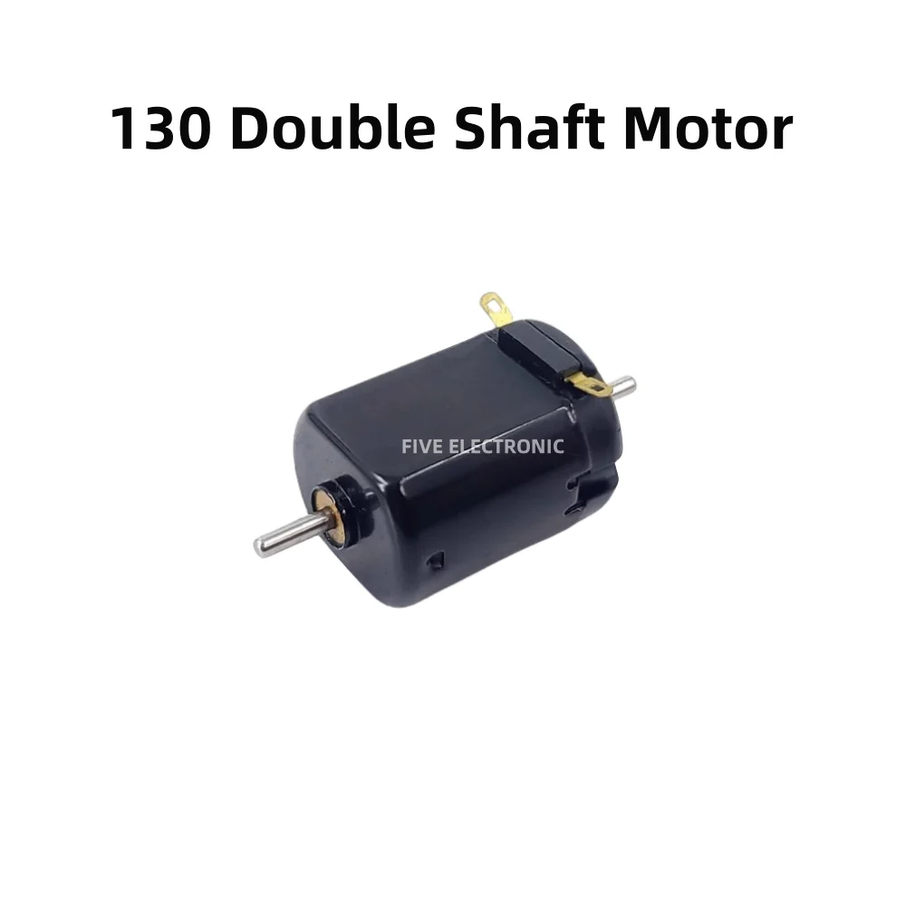 12V-24V 130 Dual-shaft DC Motor Pentode Slotted Rotor Neodymium Magnetic Carbon Brush Toy Model Motor