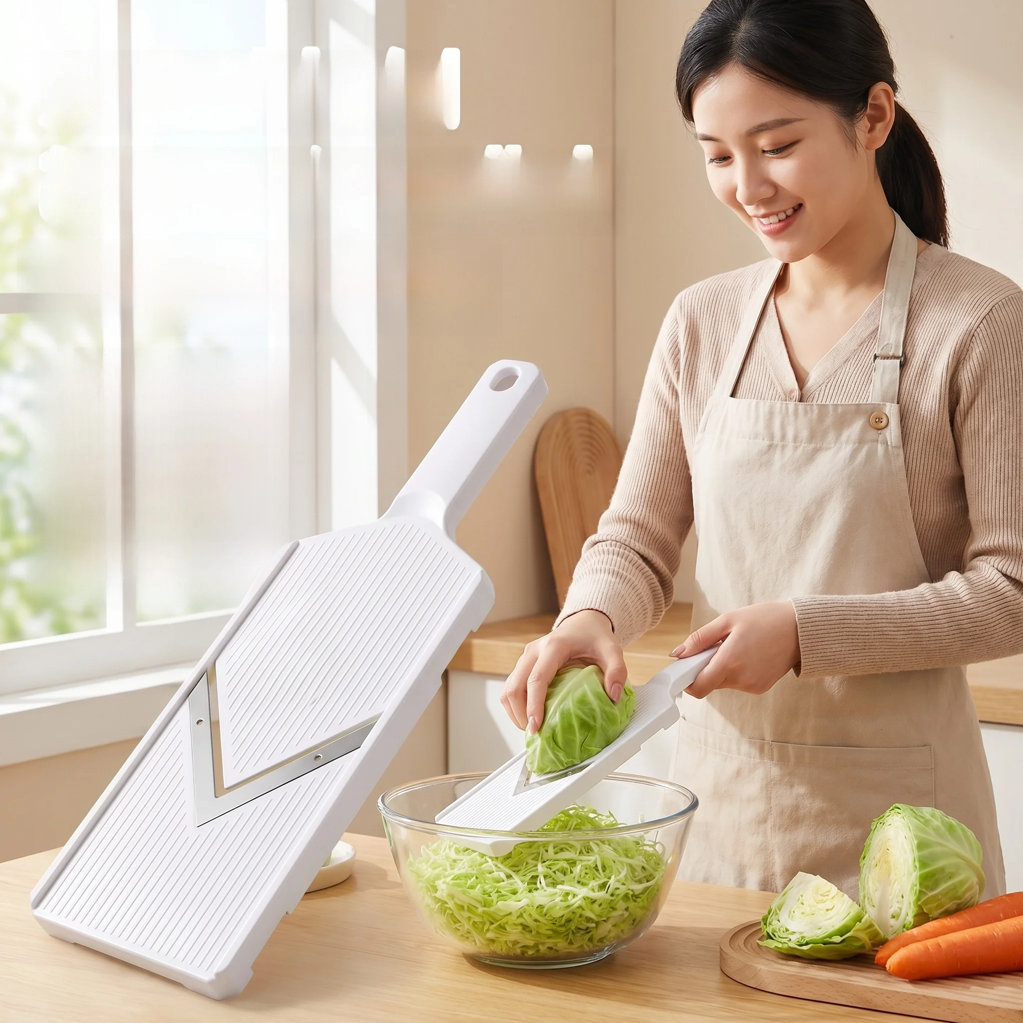 

Kitchen Multi-Function Slicer No Hand Injury Shredder Vegetable Salad Cabbage Tool Durable Easy to Clean Home Cooking Tool