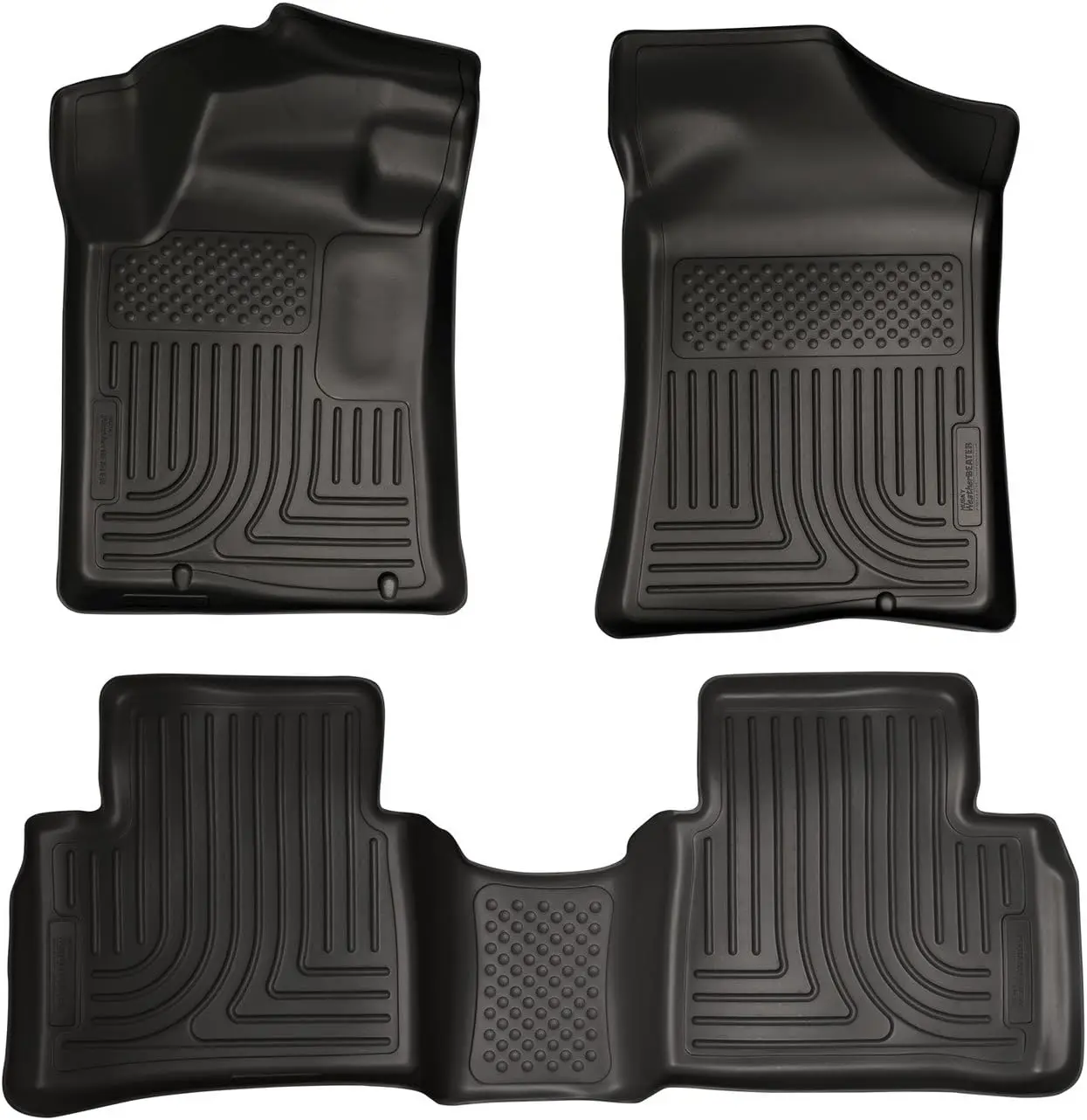 All-weather black TPE rubber floor mats for 2013 - 2018 Nissan Altima, front & 2nd row, 3-piece set, fit specific build dates