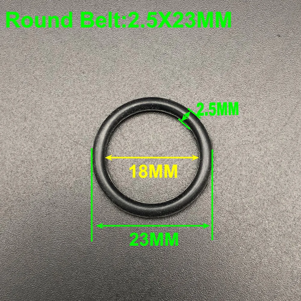 [20Pcs/Lot] Black DIY Transmission Belts 2.5MMX23MM Silicone Rubber Band Drive Round Belt Pulley Model Thick 2.5MM 23MM ID 18MM