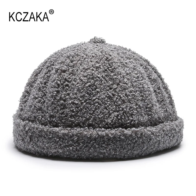 Winter Men\'s Docker Beanie Cap Retro Faux Fur Brimless Sailor Fisherman Leon Hat Autumn Ladies Street Landlord Hat Skull Cap