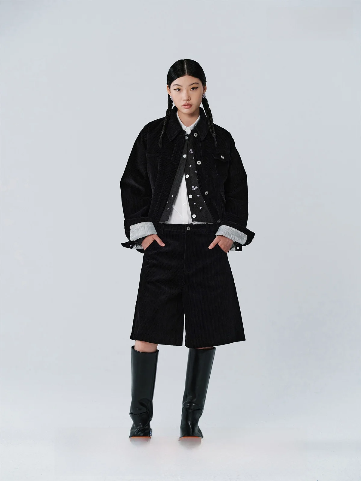 

Studiotill8, осенне-зимний хлопковый бархатный комплект трапециевидной формы с высокой талией, комплект пальто и брюк, женская модная верхняя одежда, внутренняя одежда