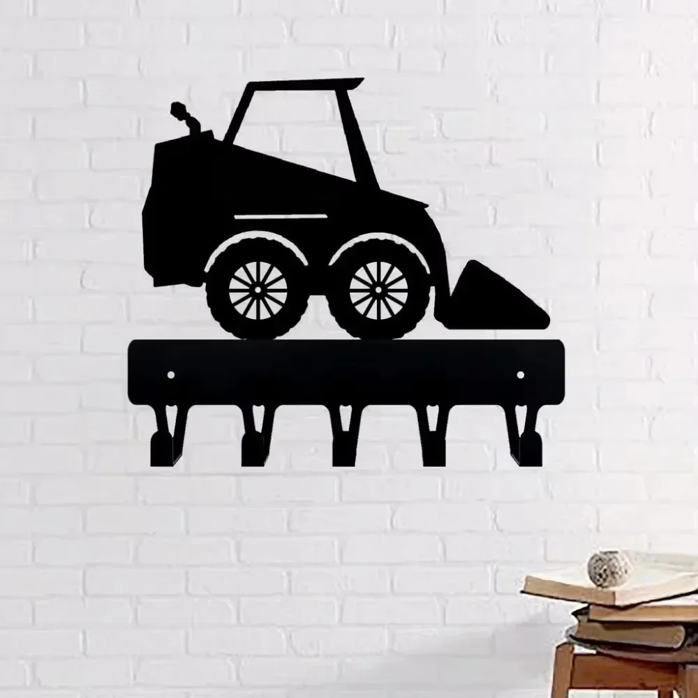 CIFBUY Skid Loader Metal Key Rack Wall Hooks Construction Enthusiast Iron Decor Rust Proof Waterproof For Indoor Outdoor Home