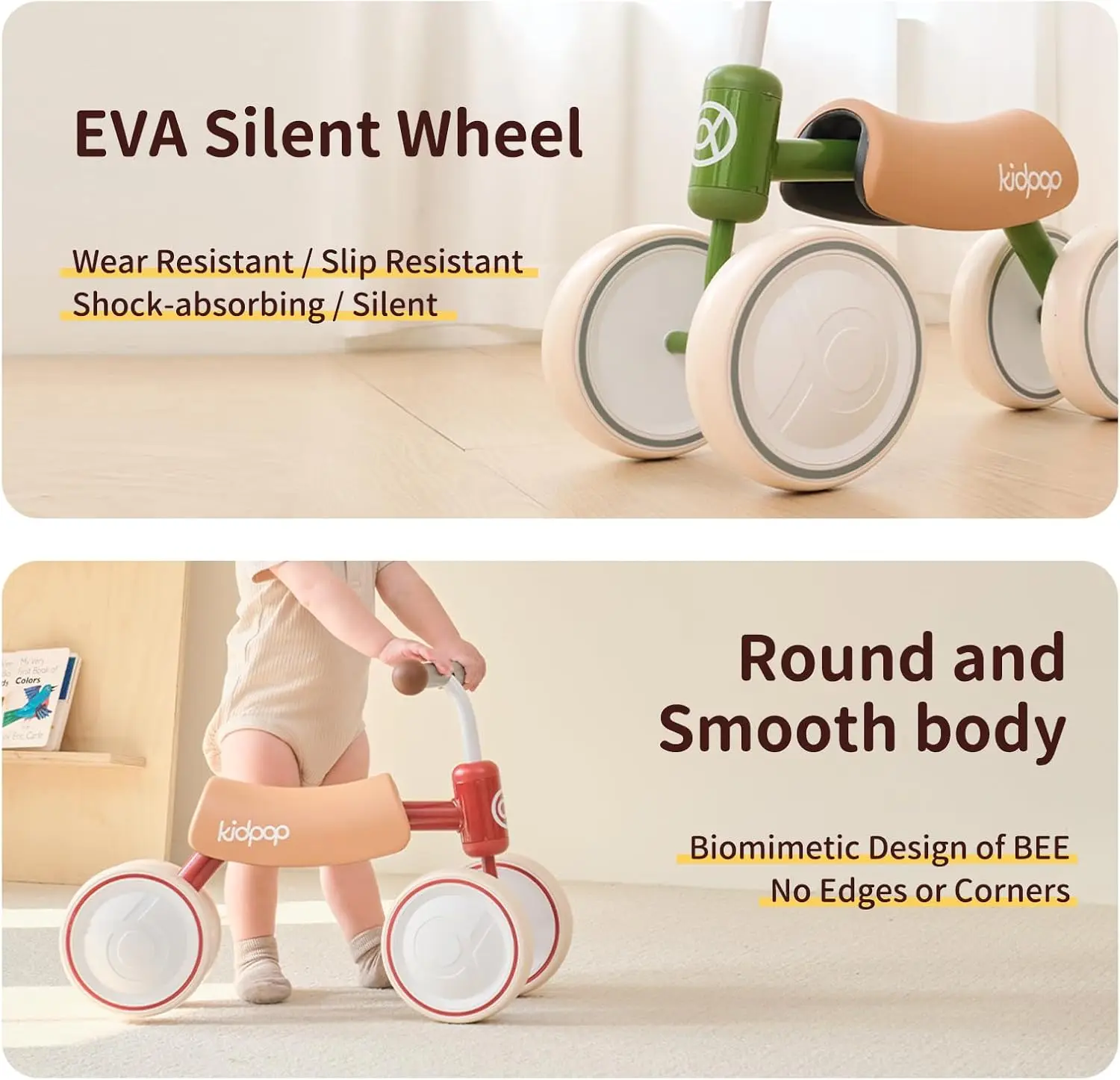 Vélo d'équilibre pour bébé de 1 an, jouets pour enfants en bas âge, cadeau de premier anniversaire, premier vélo pour tout-petits (rouge)