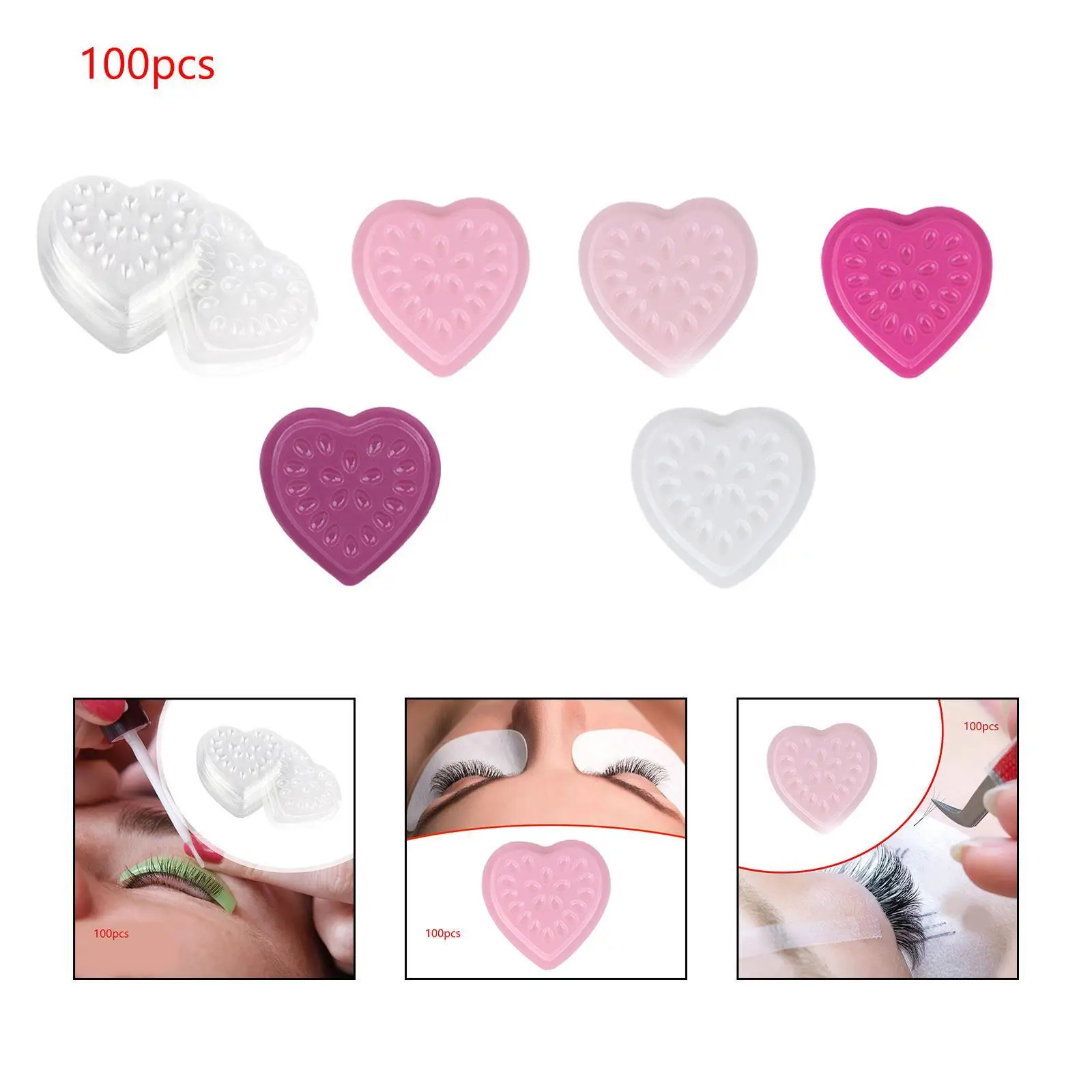 100-częściowa taca do przedłużania rzęs Lash Supplies Eyelash Drop Adhesive Tray