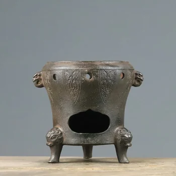 미니 캐스트 다리미 숯 바비큐 그릴, 레트로 가열 요리, 차 핫 와인 스토브, 소형 화로, 가정용 휴대용 야외 바비큐 중국 Cla 