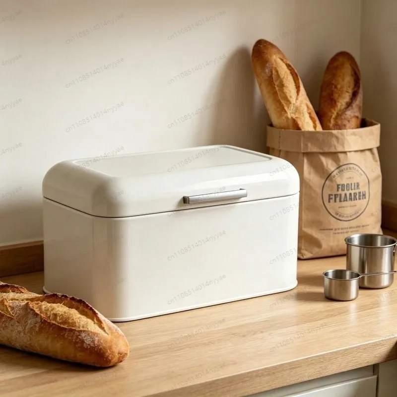 Bread Box with Lid Desktop Storage Container Dustproof Organizer for Keys Snacks Kitchen Countertop