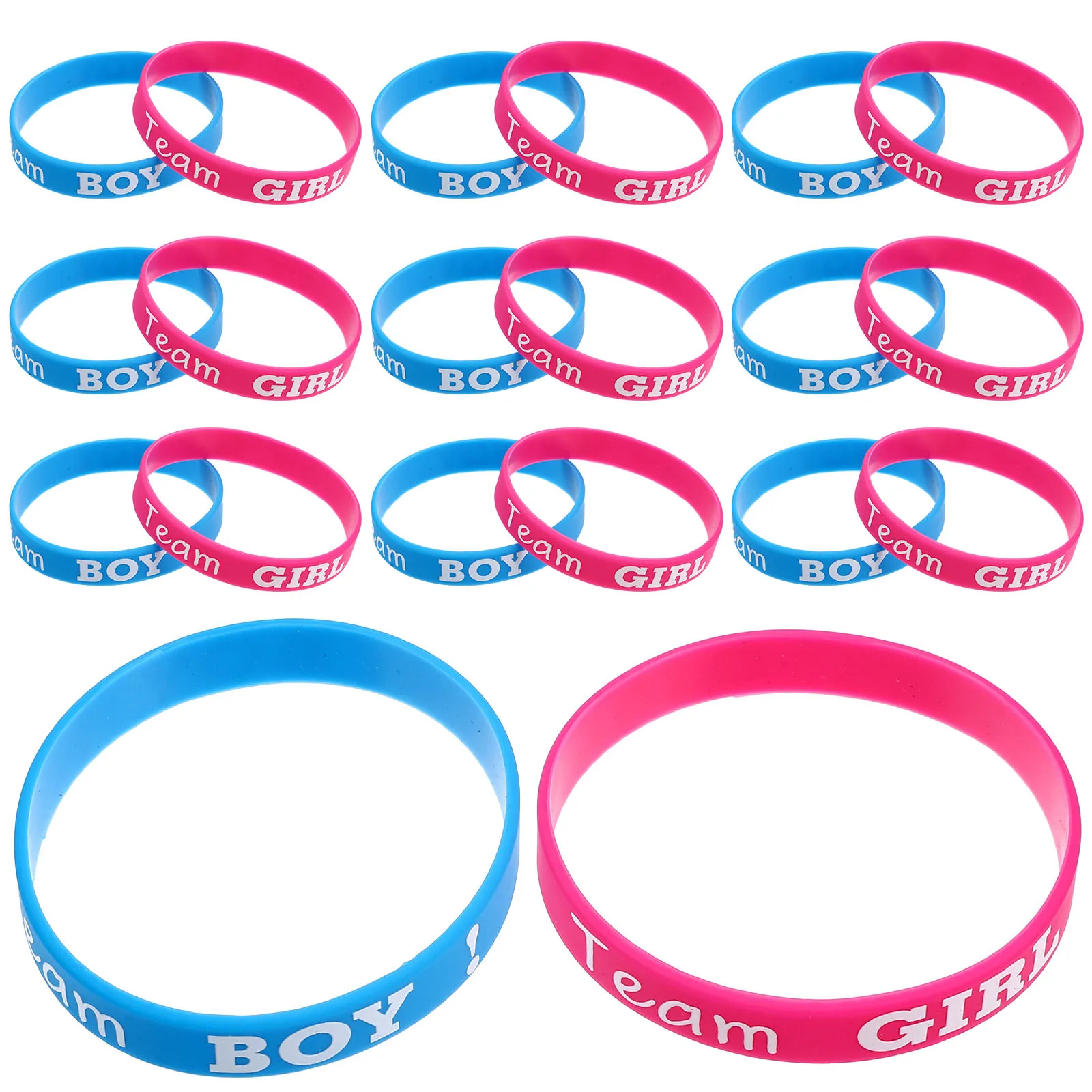 

Reusable Gender Reveal Bracelets Silicone Team Boy Girl Wristbands for Baby Shower Party Supplies Stretchable Comfortable
