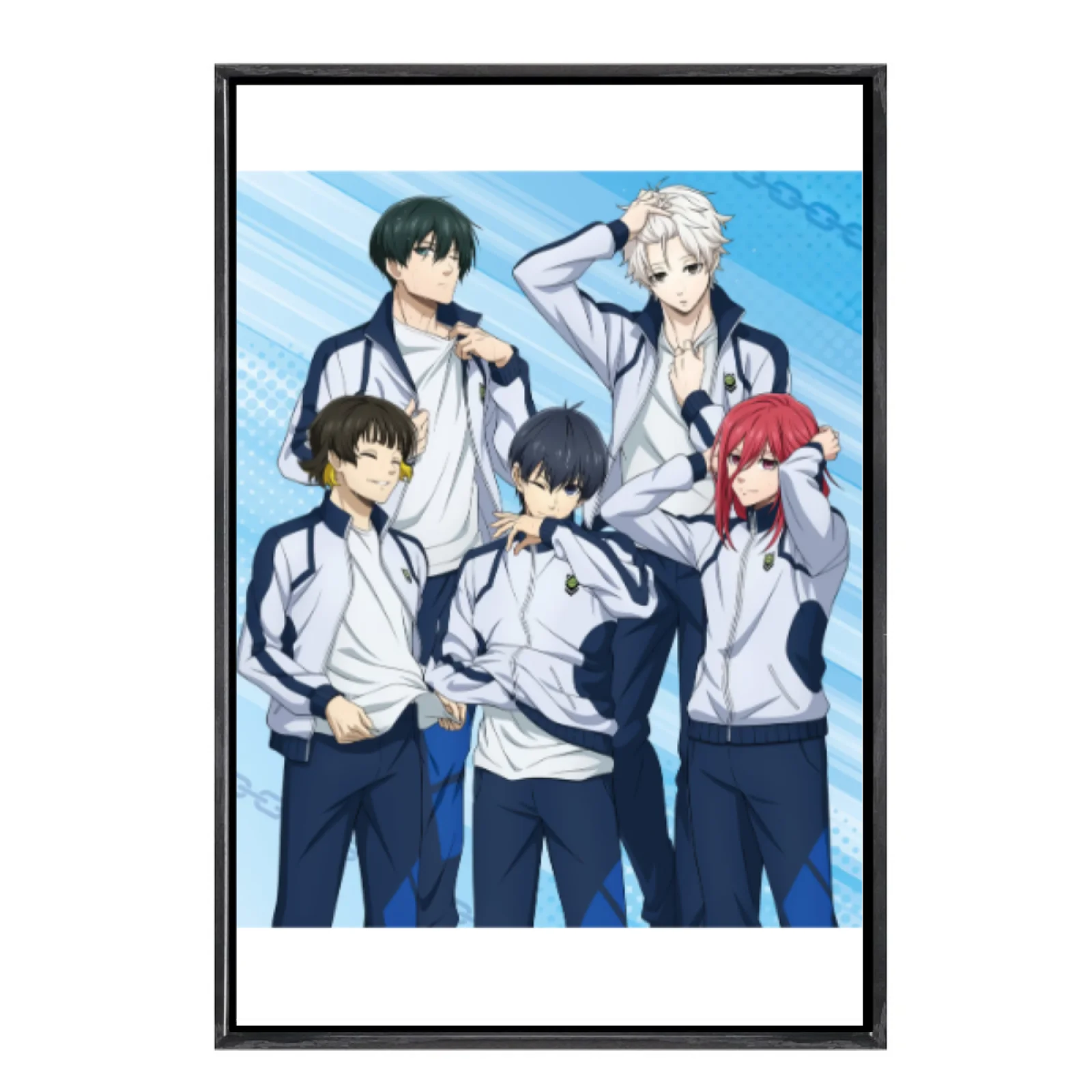 

Japanese Manga Multi-Size Canvas Poster Double Framed Wall Art,Blue Lock Home Decor for Living Room Bedroom