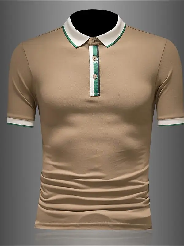 

Мужская летняя футболка премиум-класса в корейском стиле, приталенная, с коротким рукавом, в стиле колор-блок, повседневный топ