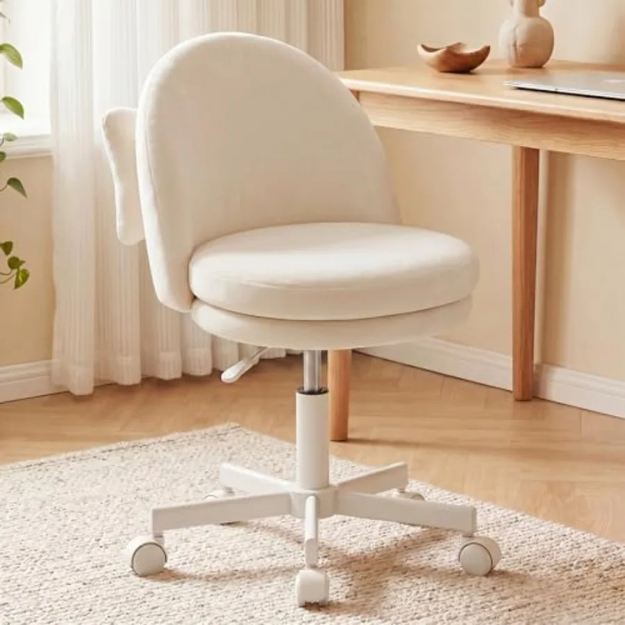 

Velvet Tall Office Chair with Wheels Vanity Chairs with Back, Versatile Height Use: Office to Bar Stools Small Ergonomic Comfy