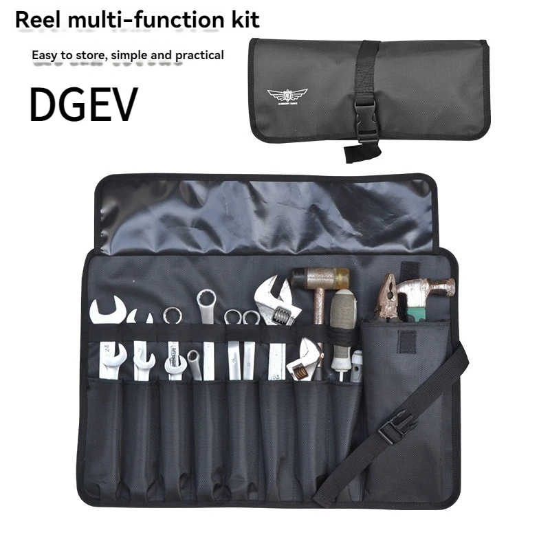 DGEV Oxford Cloth Roll Portable Pouch Bag Wrench Tool Foldable Spanner Hammer Camping Pocket Tool Storage Bag Toolkit