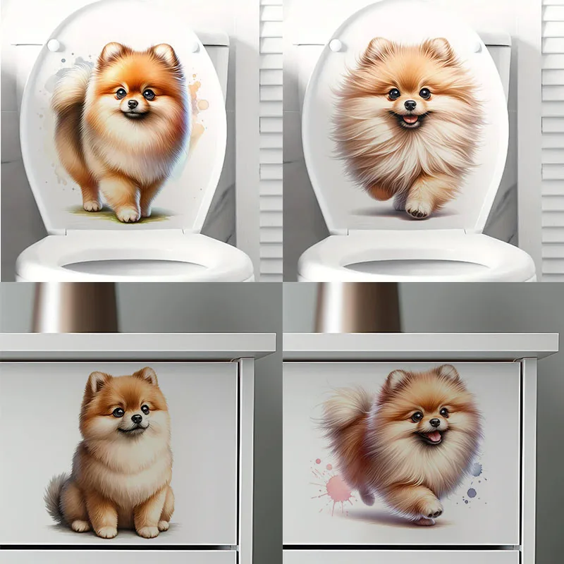 

Pomeranian Dog Self-Adhesive Wall Decal - Removable, Reusable PVC Sticker for Kitchen & Living Room Decor
