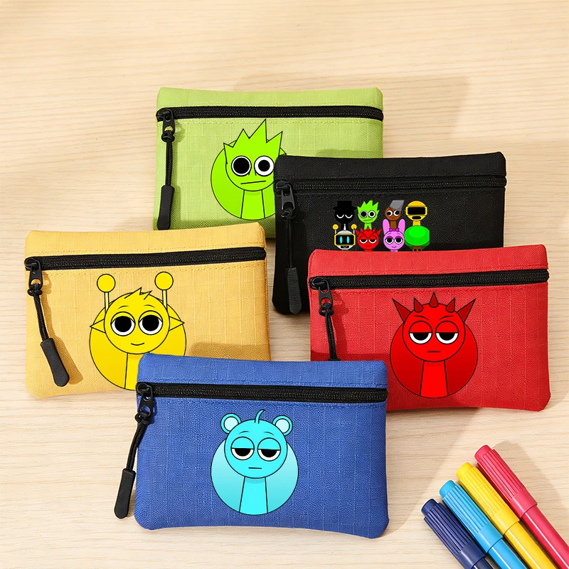 

Sprunki Mini Wallet Cute Cartoon Coin Purse Man Woman Card Holder Fashion Small Zipper Purse Portable Money/Card Storage Bag New