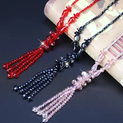 Fashion Crystal Long Tassel Sweater Chain Necklace for Women Girls Charm Jewelry