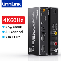 Unnlink HDMI Audio Extractor HiFi 5.1 Converter HDMI to SPDIF Optical Coaxial 3.5mm HDMI Audio Splitter for TV