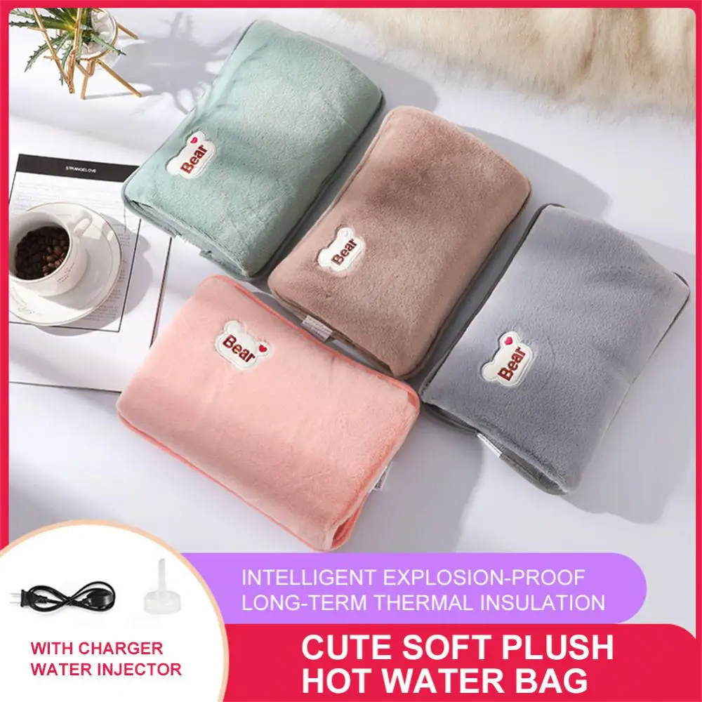 Portable Hand Warmer Double Insert Cartoon Pattern Safe Automatic Power Off Home Warming Product Hot Water Bag Reusable Cute