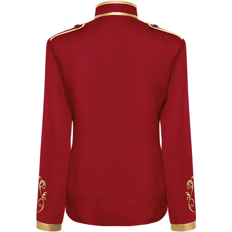 Europe Court Prince Gold Embroidered Suit Blazer Men Punk Military Drummer Parade Jacket Marching Band My Chemical Romance Coat