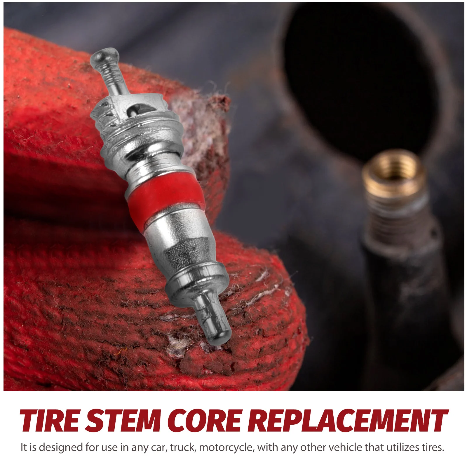 

100pcs Tire Valve Core Replacement Heavy Duty Copper Nickel Plated Stem Core for Car Truck Motorcycle Bicycle ATV 300 PSI