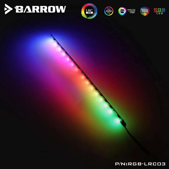 Barrow 5V 3Pin D_RGB Multi Warna Led Strip Digunakan untuk Barrow GPU Block / Panjang 20cm / Mendukung Sinkronisasi Motherboard RGB-LRC03