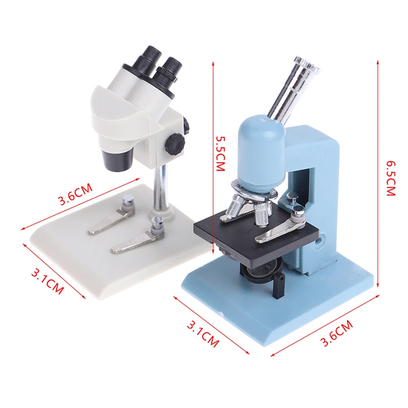 1Pc Dollhouse Miniature Microscope 1/12 Mini Simulation Laboratory Equipment Model Experimental Scene Decor Toy Accessories