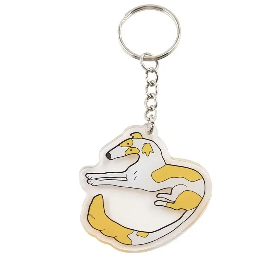 Funny Long Nose Dog Keychain Acrylic Borzoi Dog Keyring Long Dog Meme Jewelry Cute Animal Pendant Bag Accessories Pet LoversGift