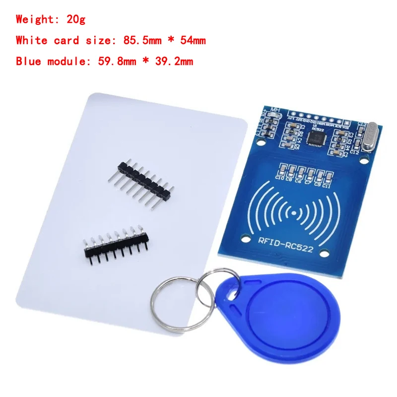 RFID IC Wireless Module MFRC-522 RC-522 RC522 IC KEY SPI Writer Reader IC Card Proximity for Arduino，S50 Fudan card, key chain