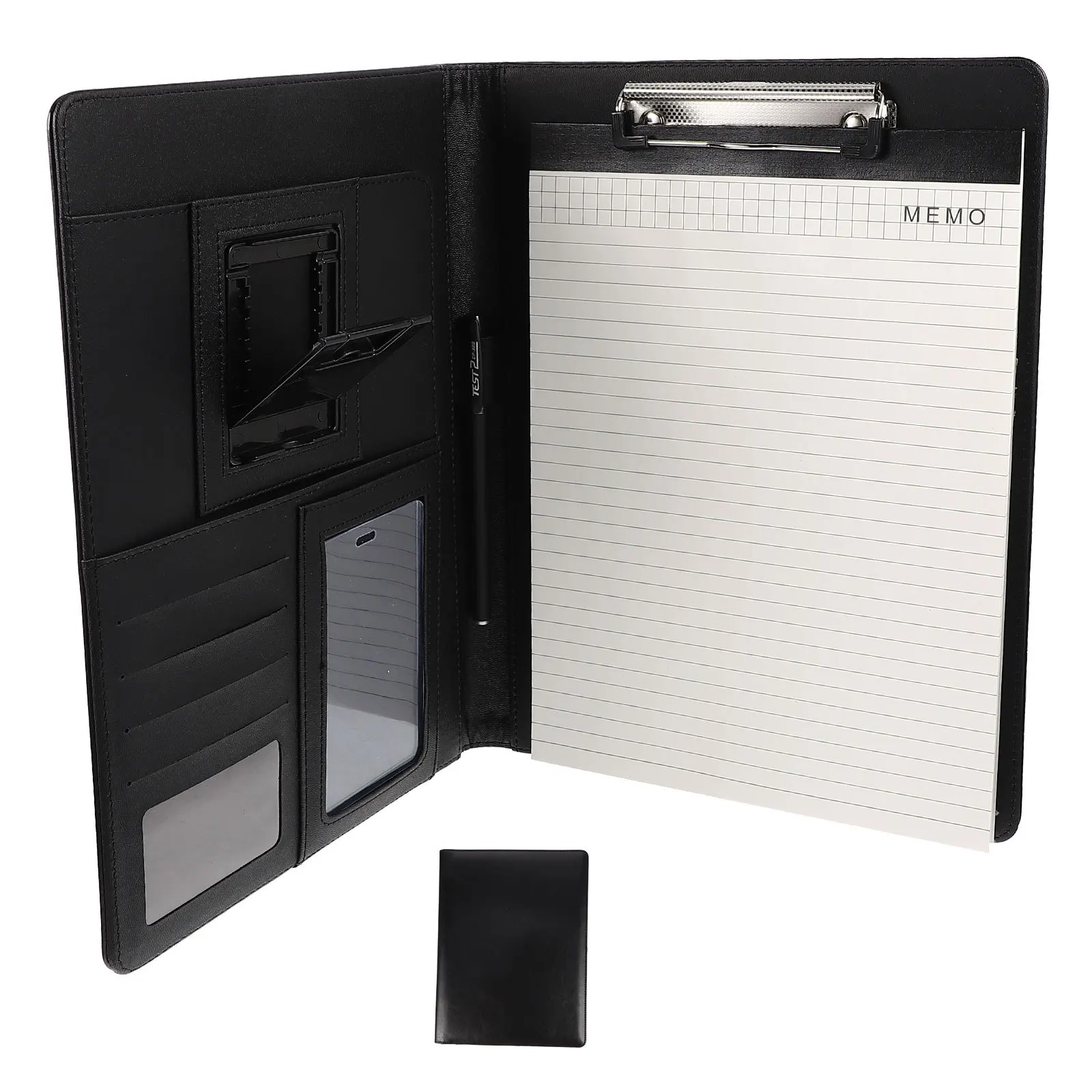 

Pu File Folder A4 Size Multifunctional Office School Binder With Phone Holder Storage Pocket For Data Management Conference