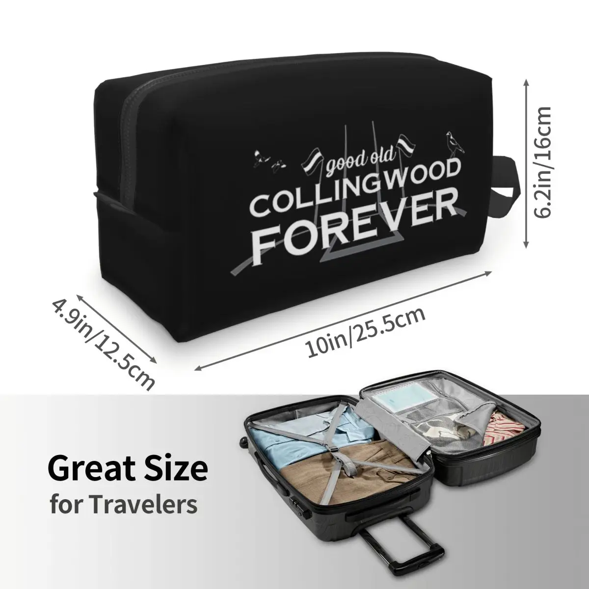 Good Old Collingwood Forever-Collingwood Theme Song Makeup Bag Cosmetic Storage Dopp Kit Toiletry Cosmetic Bag for Women Beauty