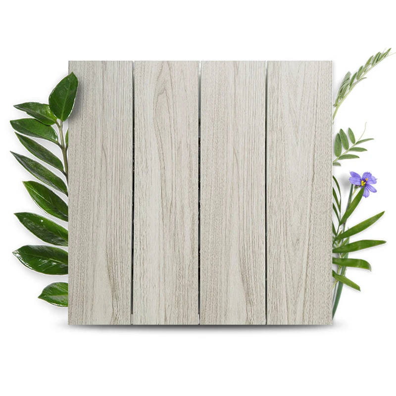 Waterproof Composite Plastic Outdoor Garden Decking Tile, Wood Grain, Japanese, Eco-friendly, Balcony Floor, 11 Pcs per Pack