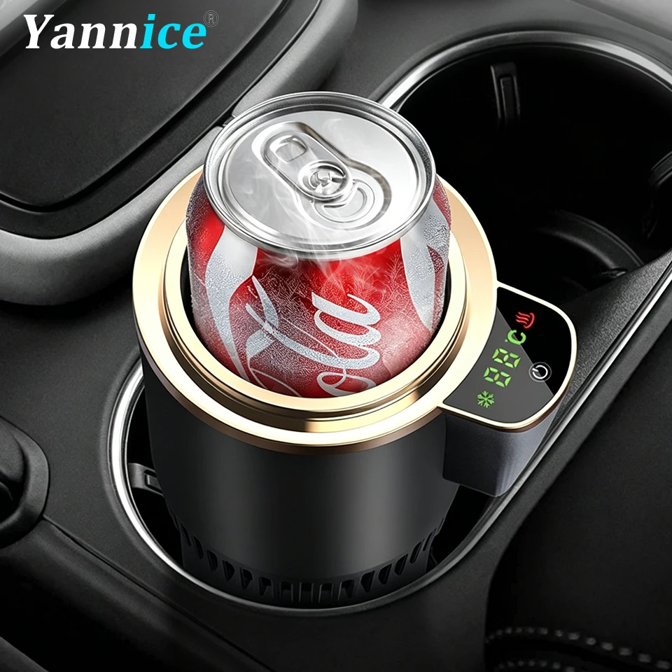 12V Car Cooling Heating Cup Smart Car Thermostatic Cup Holder Mini Car Refrigerator for Auto Coffee Drinks Interior Accessories