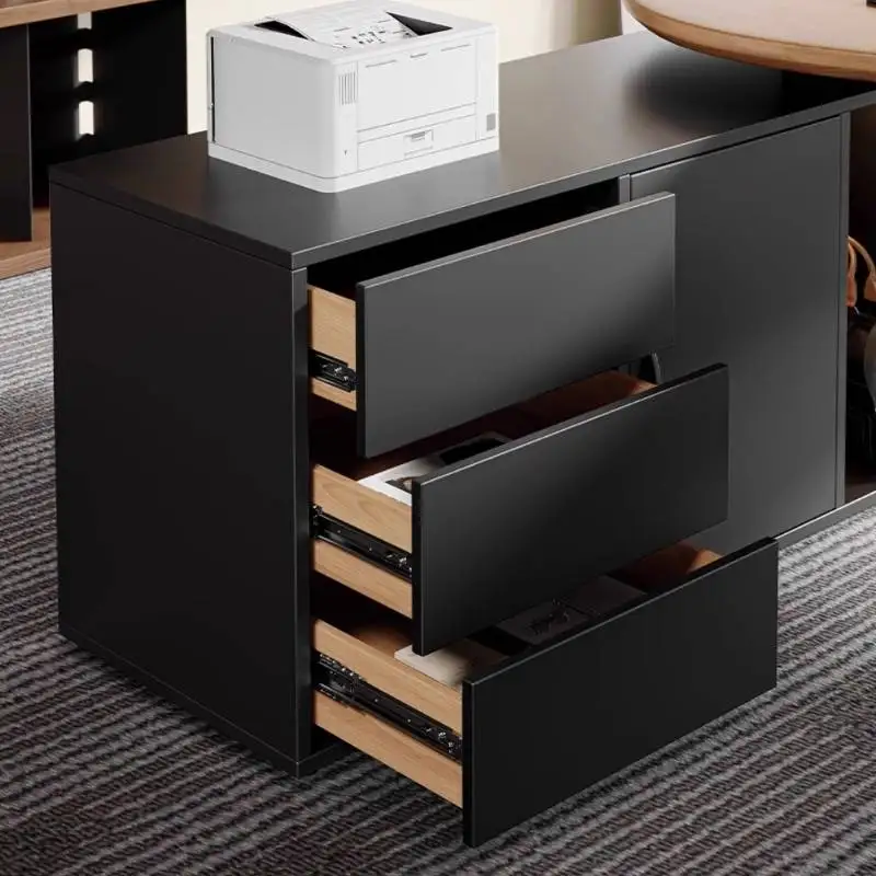 Nordic Style Office Desks Designer Aesthetic Corner Drawers Office Desks Black Modern Luxury Schreibtisch Work Station Table