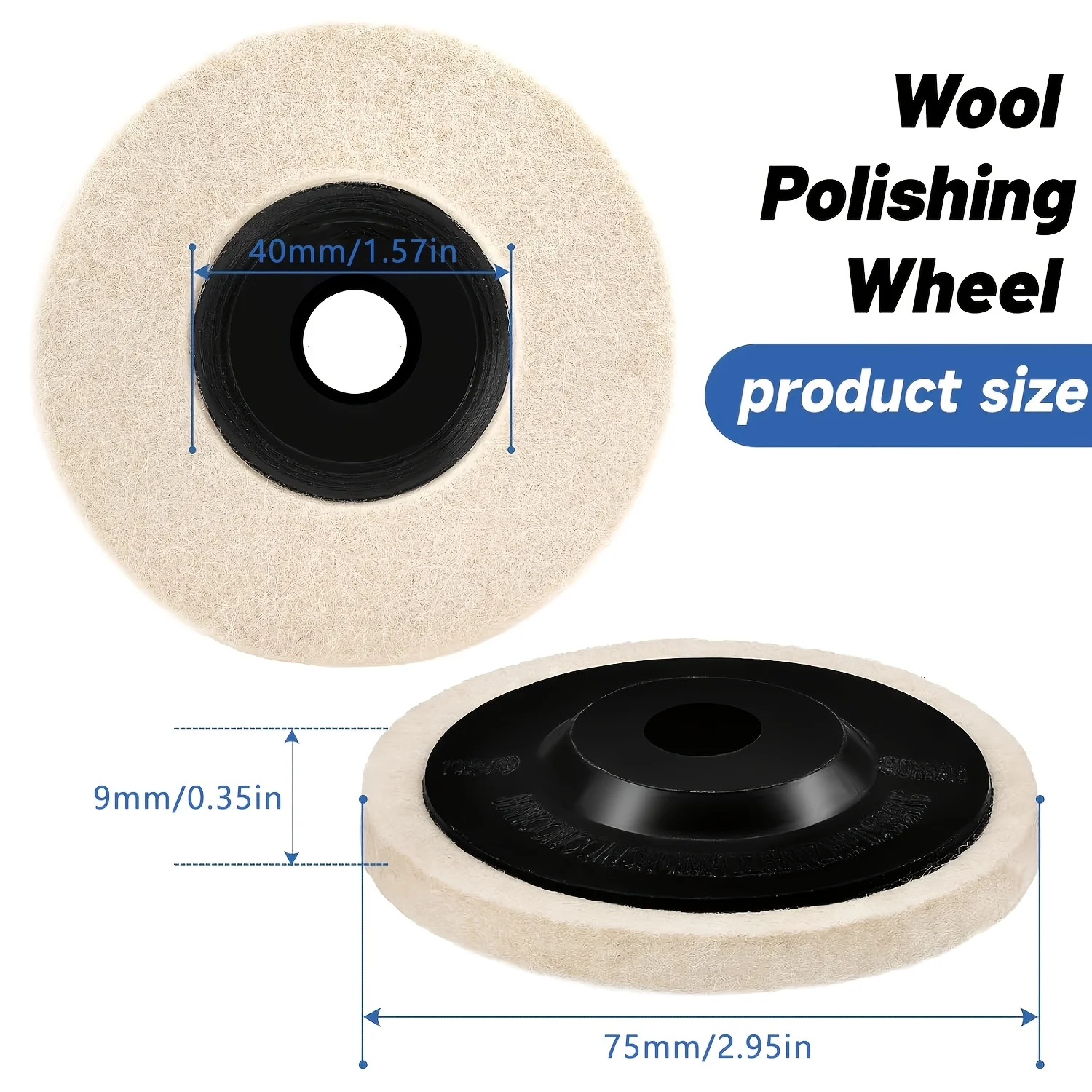 75mm Wool Polishing Wheel Polishing Pads Angle Grinder Wheel Felt Polishing Disc for Metal Marble Glass Ceramic 1PC