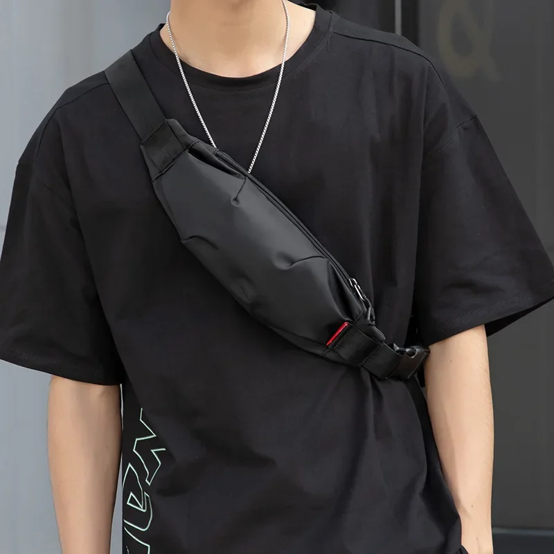 

Casual Men's Chest Bag Waterproof Oxford Chest Bags for Man Fanny Waist Pack Fashion Travel Mobile Phone Bag Male Belt Pouch