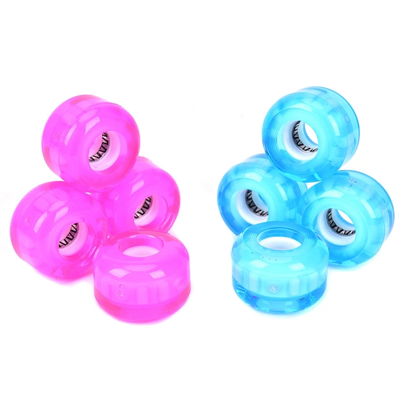 NEW-4 Pcs Flash Skateboard Wheels Double Rocker Wheels Roller Parts 54X36mm