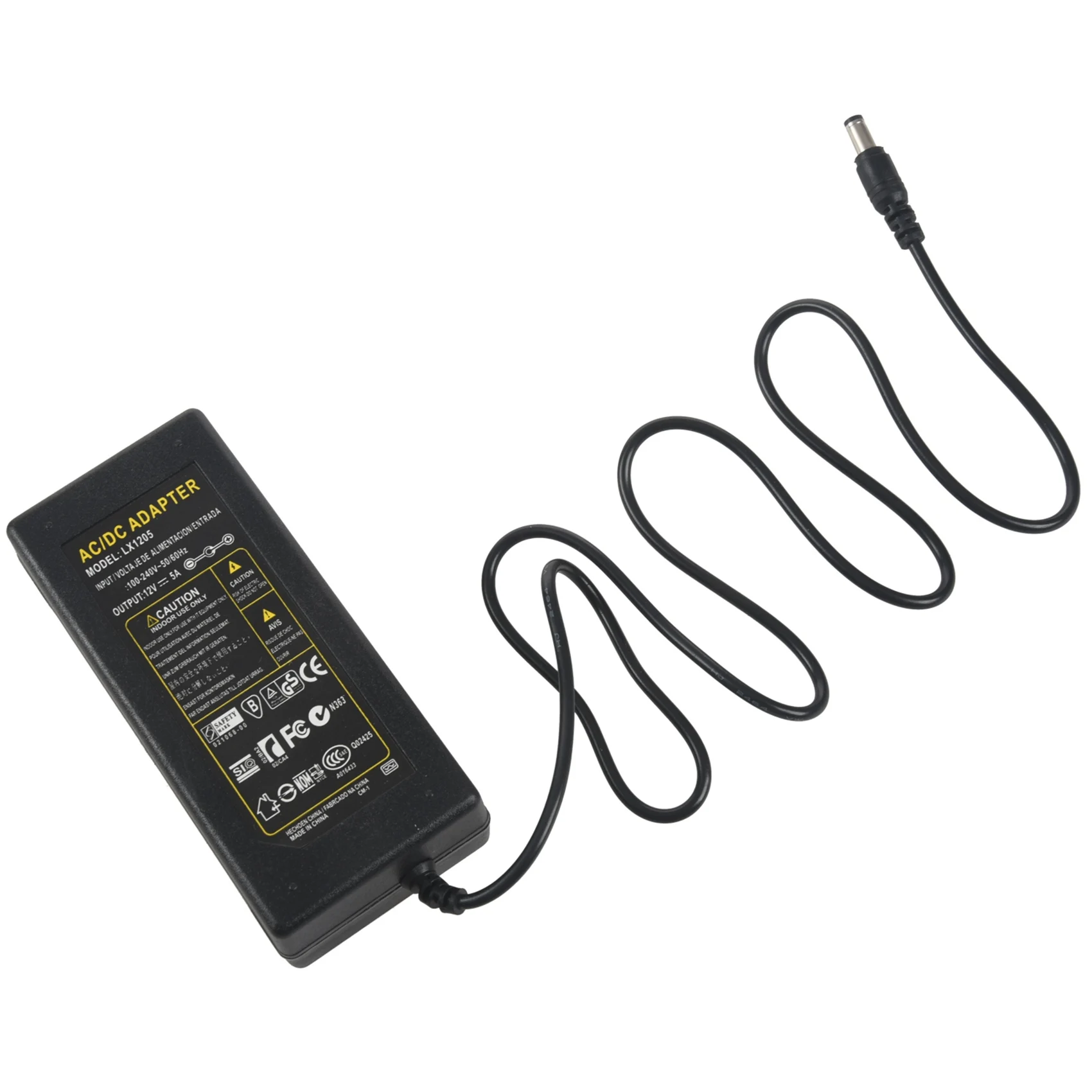 ABAH-5X 12V 5A 60W Power Supply Adapter For LED Light Strip RGB SMD 3528 5050